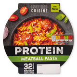 Frozen meatball pasta protein pot in a single serving tub (British brand)