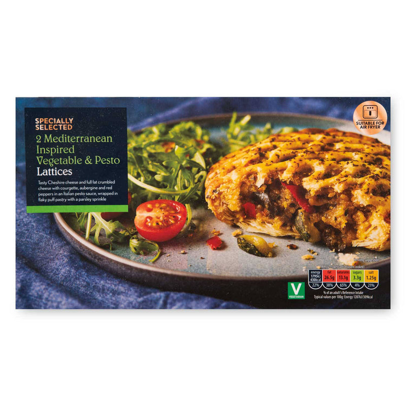 Vegetable and pesto pastry lattices 2 pack, imported from the UK