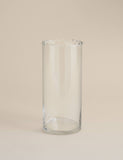 Medium frill top glass vase in cylinder shape - British product