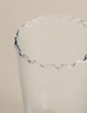 Medium frill top glass vase in cylinder shape - British product