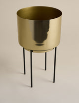M&S Medium Gold Planter with Stand- Buy online at McGrocer