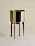 Medium gold planter with stand for houseplants - British product