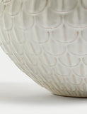 White Scallop Textured Vase 21cm, imported from the UK