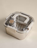 Medium stainless steel storage container with handle 17.5 cm (British brand)
