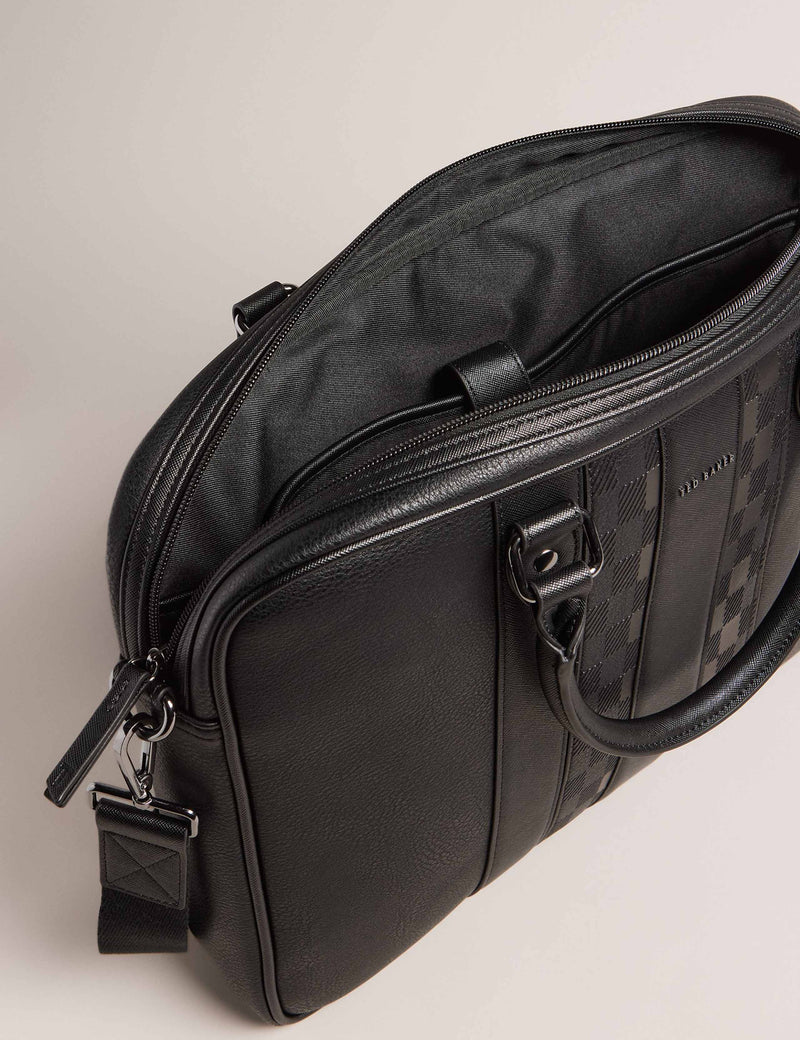 Ted Baker check design faux leather messenger bag, imported from the UK
