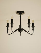 M&S Metal 5 Light Flush Chandelier- Buy online at McGrocer