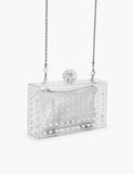 Carvela diamante chain strap clutch bag clear perspex (British brand)