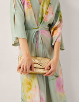 M&S Monsoon Metallic Pleated Chain Strap Clutch Bag- Buy online at McGrocer