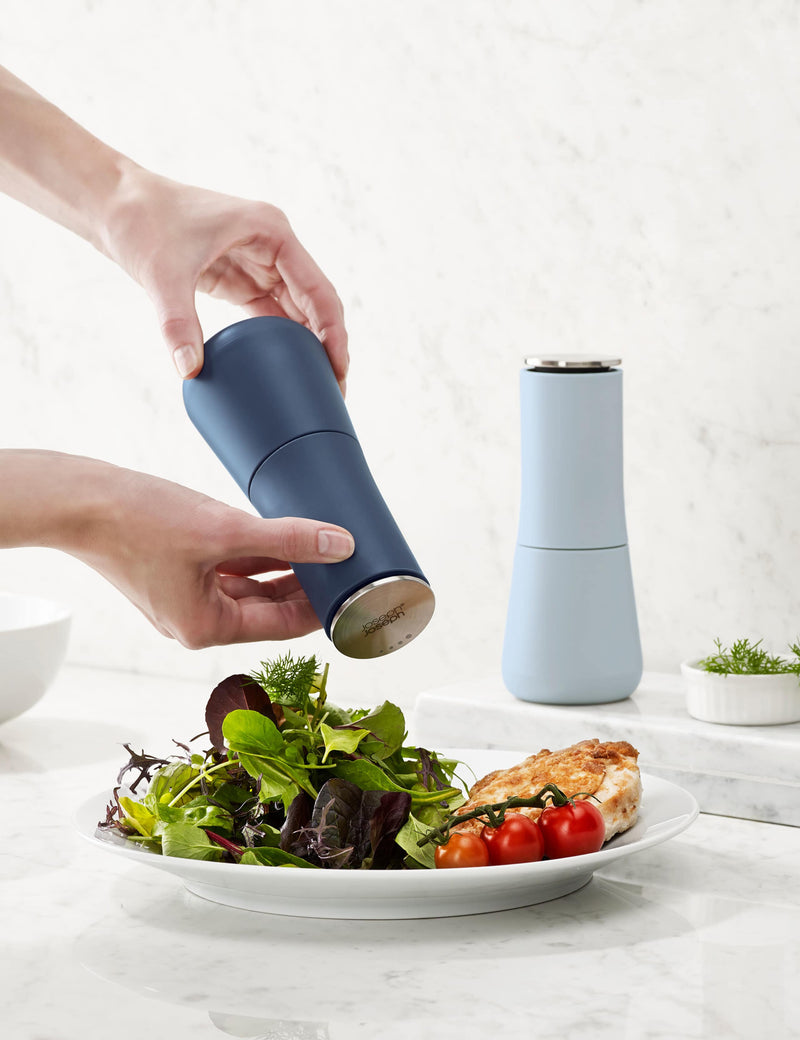 Joseph Joseph Milltop salt and pepper mill set blue, UK version