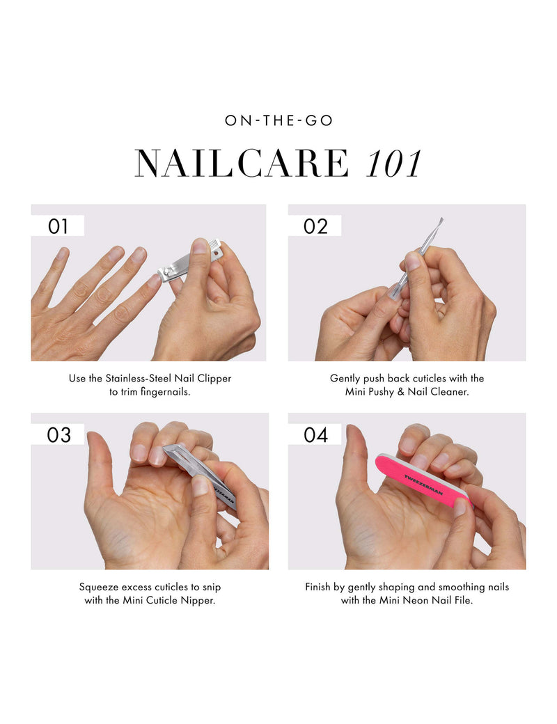 Tweezerman Mini Neon Nail Rescue Kit manicure set - British product