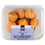 Mini blueberry muffins baked as a snack, UK version