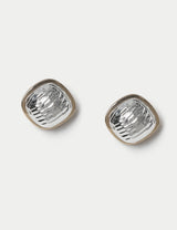 M&S Mixed Metal Textured Stud Earrings- Buy online at McGrocer