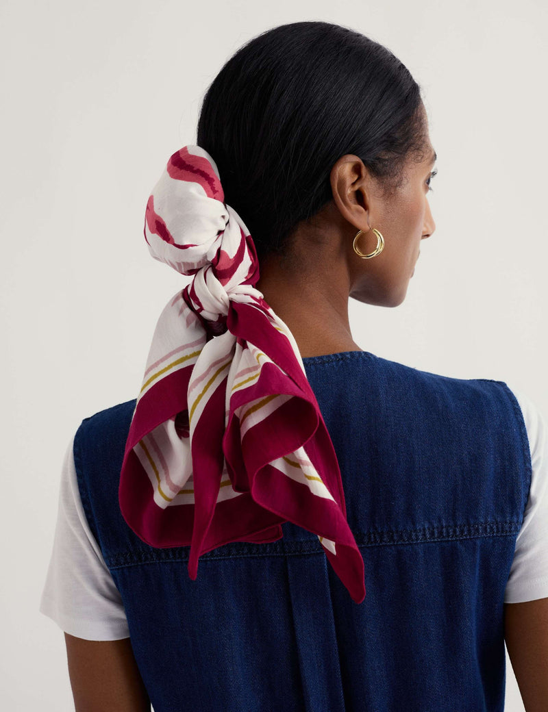 Seasalt Cornwall modal rich floral square scarf, imported from the UK