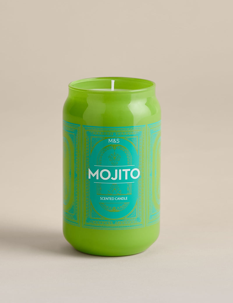 Mojito tinny scented candle in glass jar, UK version