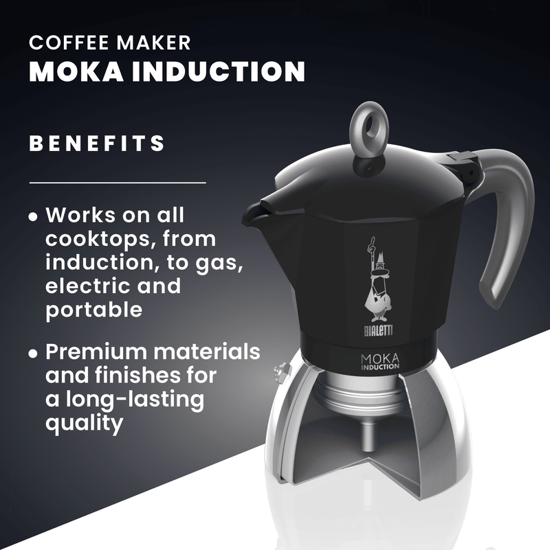 Bialetti Induction Moka Pot black 4-cup - British product