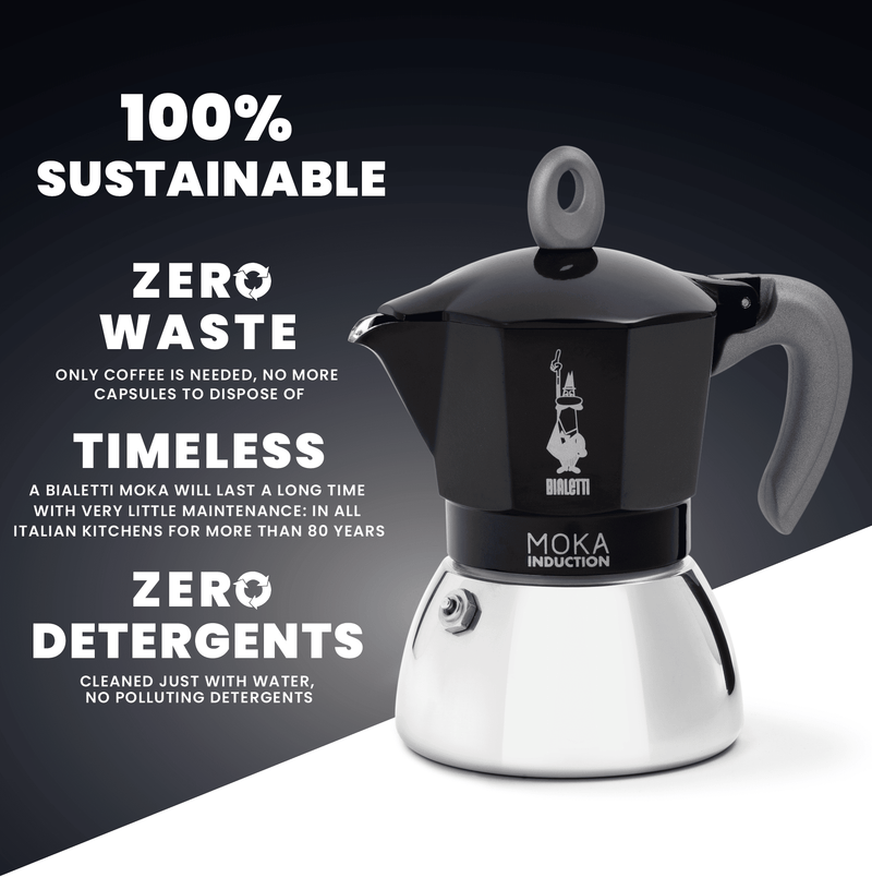 Bialetti Induction Moka Pot black 4-cup - British product