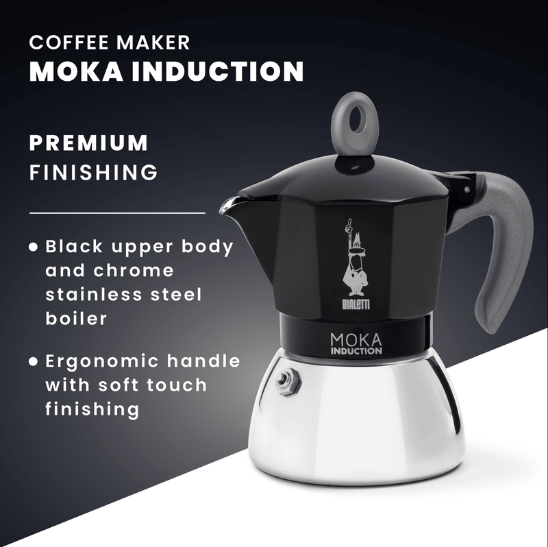 Bialetti Induction Moka Pot black 4-cup - British product