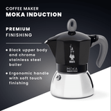 Bialetti Induction Moka Pot black 4-cup - British product