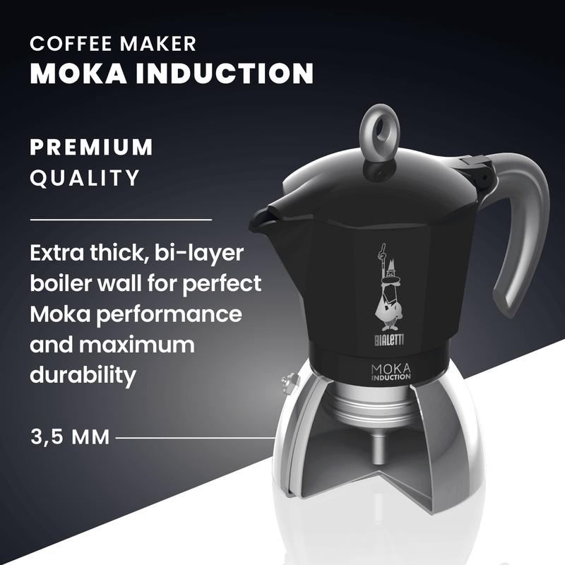 Bialetti Induction Moka Pot black 4-cup - British product