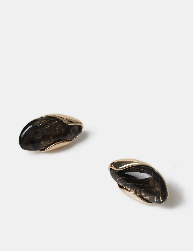 Molten resin stud earrings, UK version