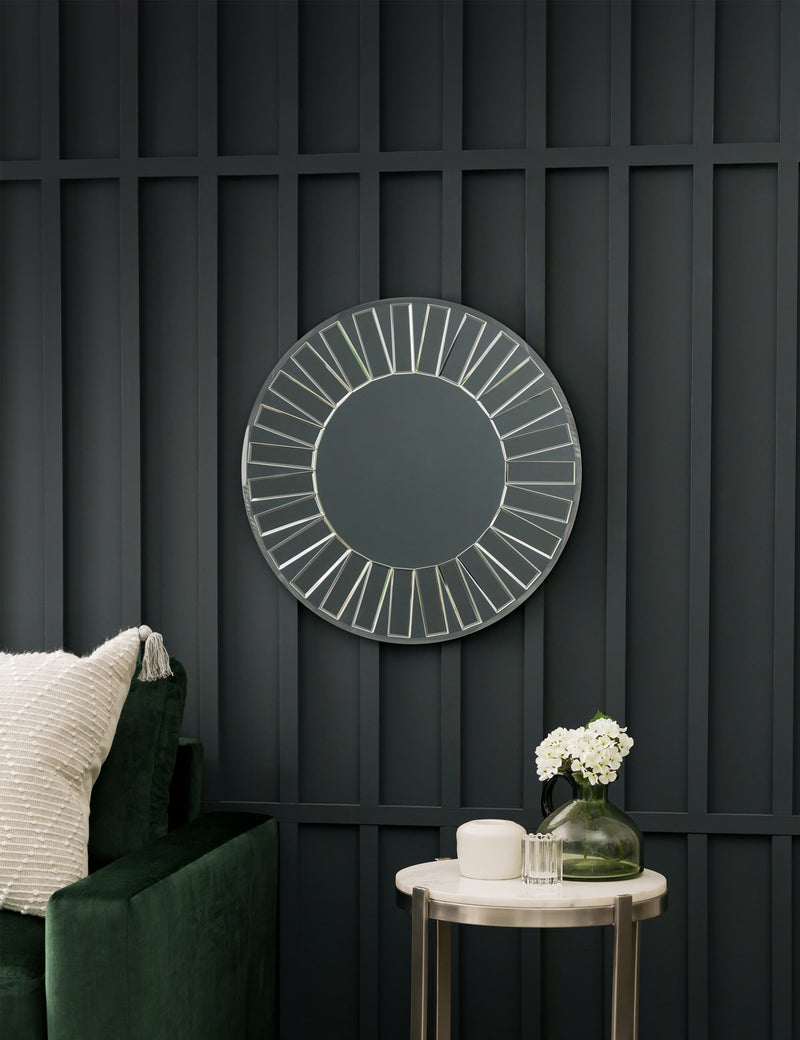 Gallery Direct Mondello round wall mirror with mosaic glass frame (British brand)