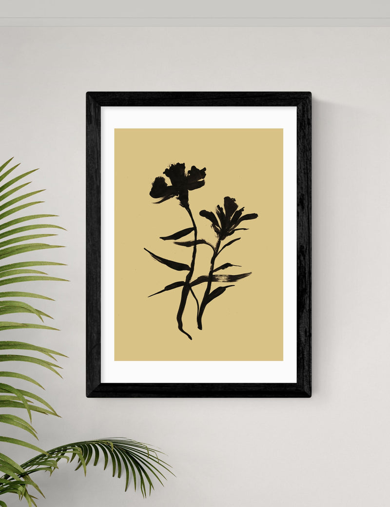 East End Prints Mono Botanical 3 framed art print (British brand)