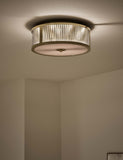Monroe Flush Light ceiling fixture satin brass, imported from the UK