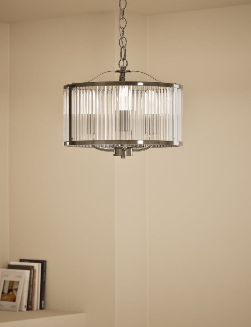 Monroe chrome pendant light 102cm (British brand)