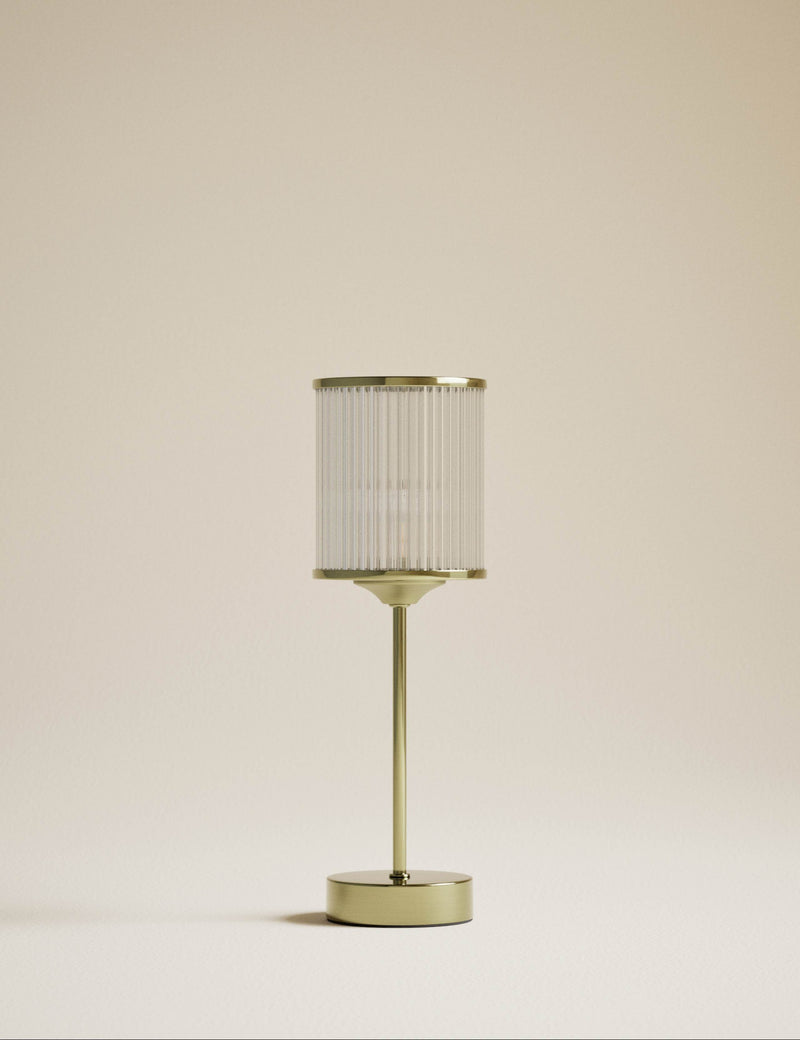 Monroe rechargeable table lamp satin brass finish - British product