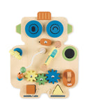 Montessori busy board sensory toy, Robot or Unicorn design, UK version