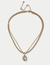 M&S M&S Multirow Glass Pendant Drop Necklace 450 mm- Buy online at McGrocer