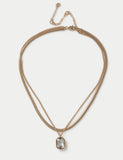 M&S multirow glass pendant drop necklace, UK version