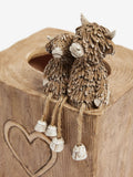 Hamish brown tissue box resin holder with cows, UK version