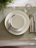 Sage green rim porcelain dinner set 12 piece, imported from the UK
