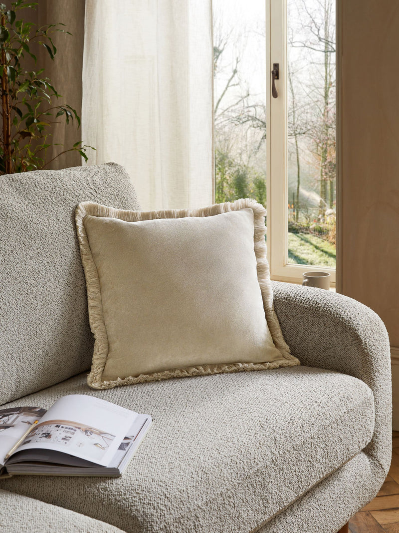 Stone Natural soft velour cushion 45x45cm, UK version