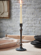 Next French Connection Grey Patina Metal Taper Candle Holder 25.5cm Height- Buy online at McGrocer