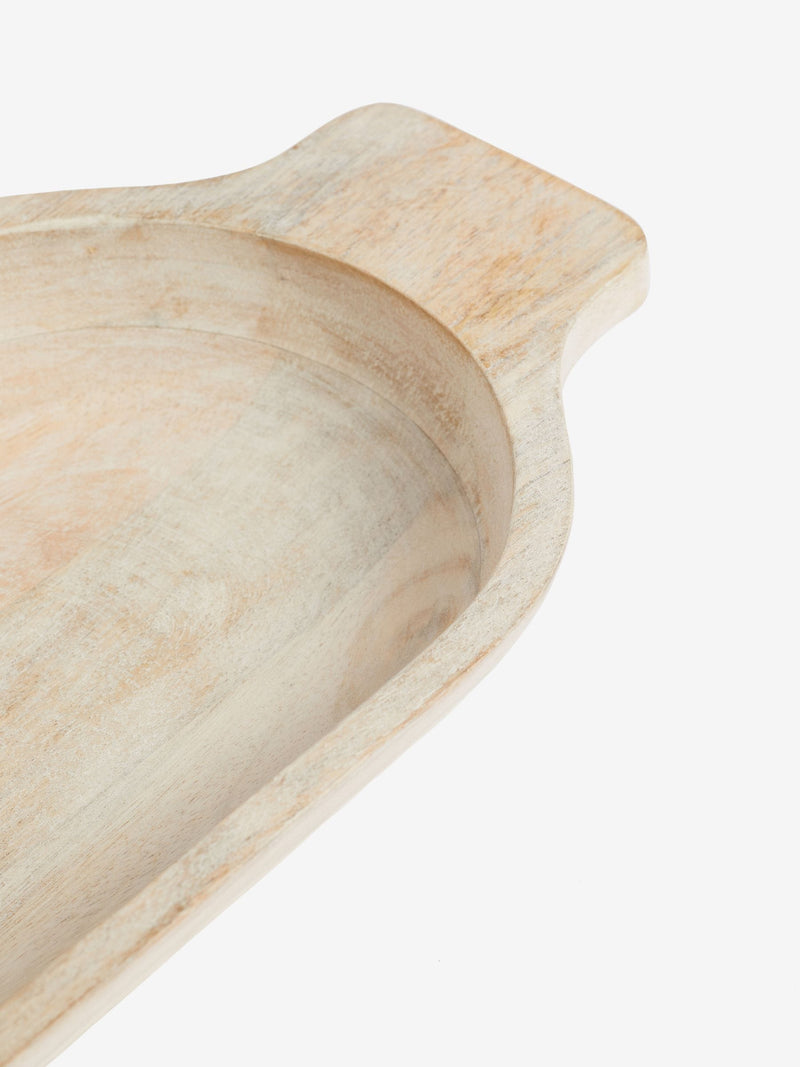 French Connection white mango wood bowl 46cm, imported from the UK