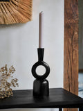 French Connection Black Rustic Taper Candle Holder 23cm - British product