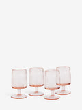 Set of 4 French Connection terracotta pink bubble wine glasses - British product