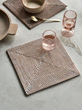 French Connection white rattan hand woven placemat 32cm x 32cm - British product