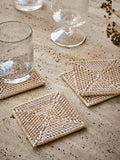 French Connection White Rattan Hand Woven Placemat 32cm x 32cm