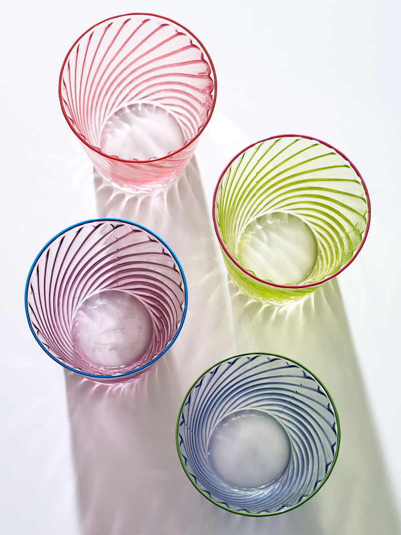 Nina Campbell Set of 4 Multi Embossed Tumbler Glasses