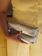 Next Jones Bootmaker Gold Wylie Fold-Over Clutch- Buy online at McGrocer