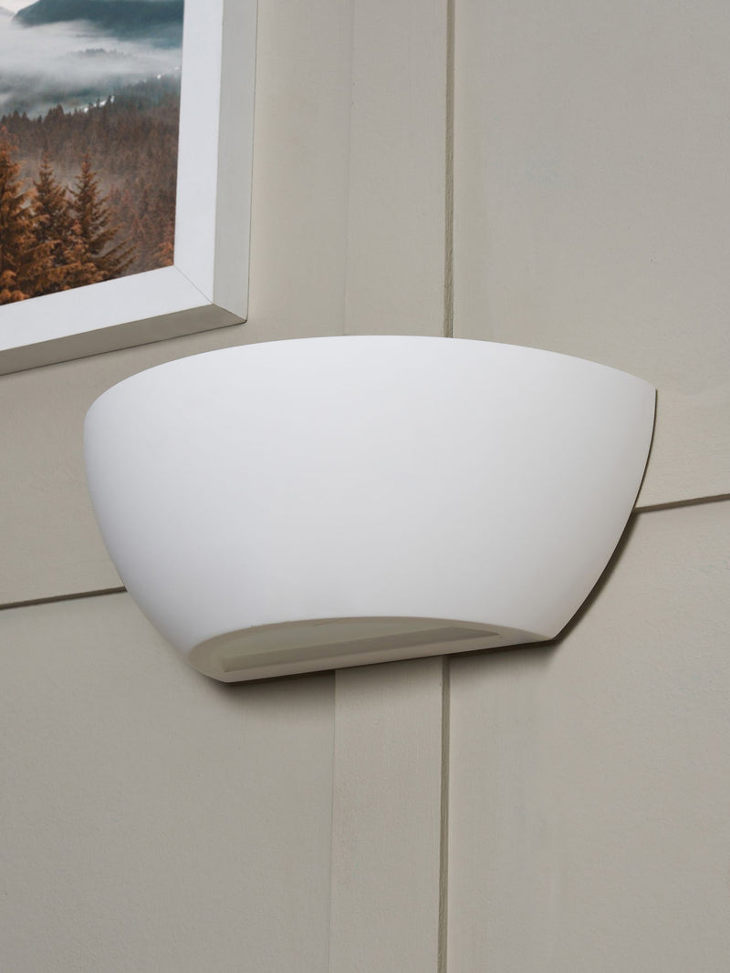 BHS Rhonda paintable plaster wall uplighter, imported from the UK