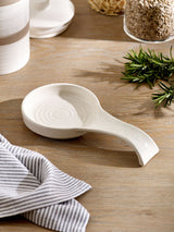 Hayden Cream Speckle Spoon Rest Stoneware Kitchen Accessory