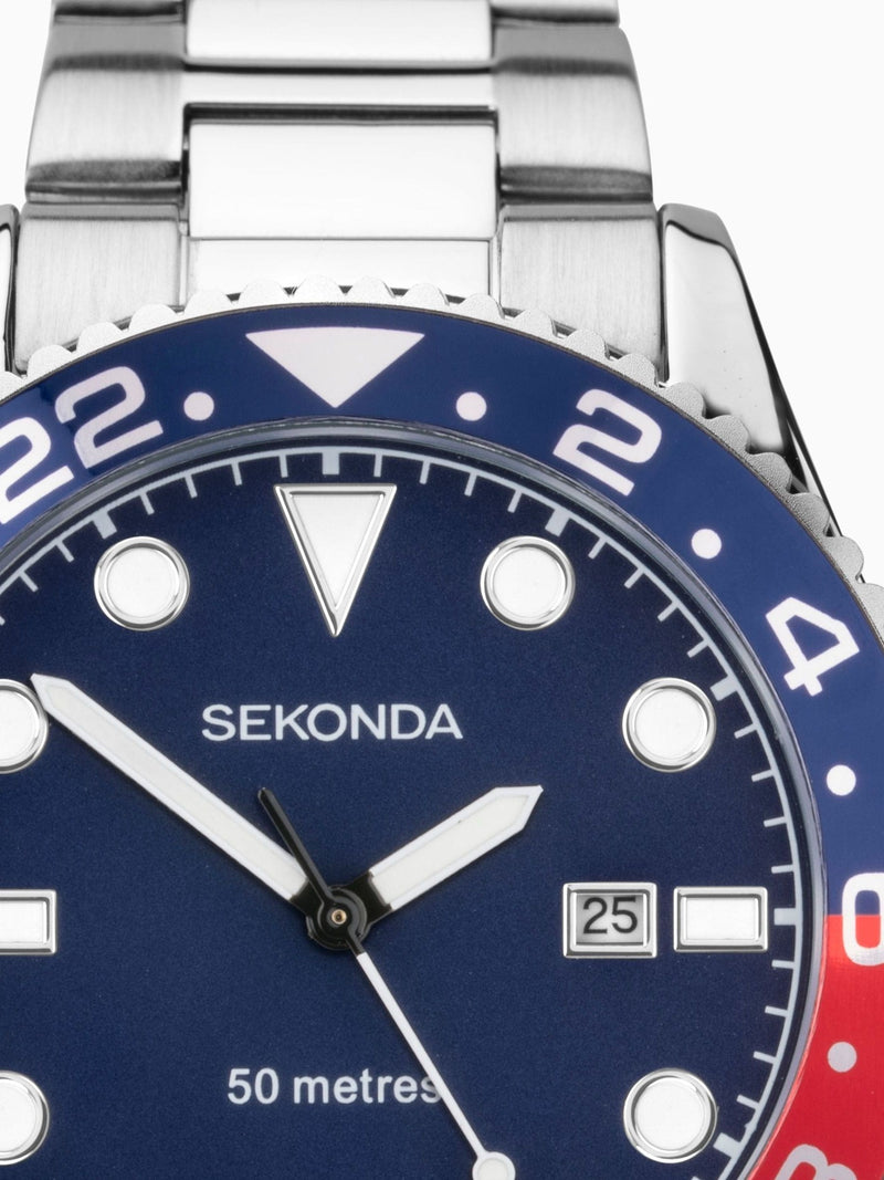 Sekonda Silver Tone Ocean 43mm watch (British brand)