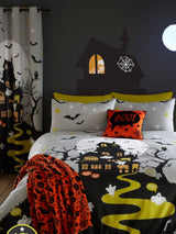 Bedlam Grey Haunted House Glow in the Dark Duvet Cover Set