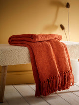 Next Appletree Orange Chenille Throw 180x130cm- Buy online at McGrocer