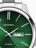 Sekonda men's silver stainless steel bracelet watch (British brand)