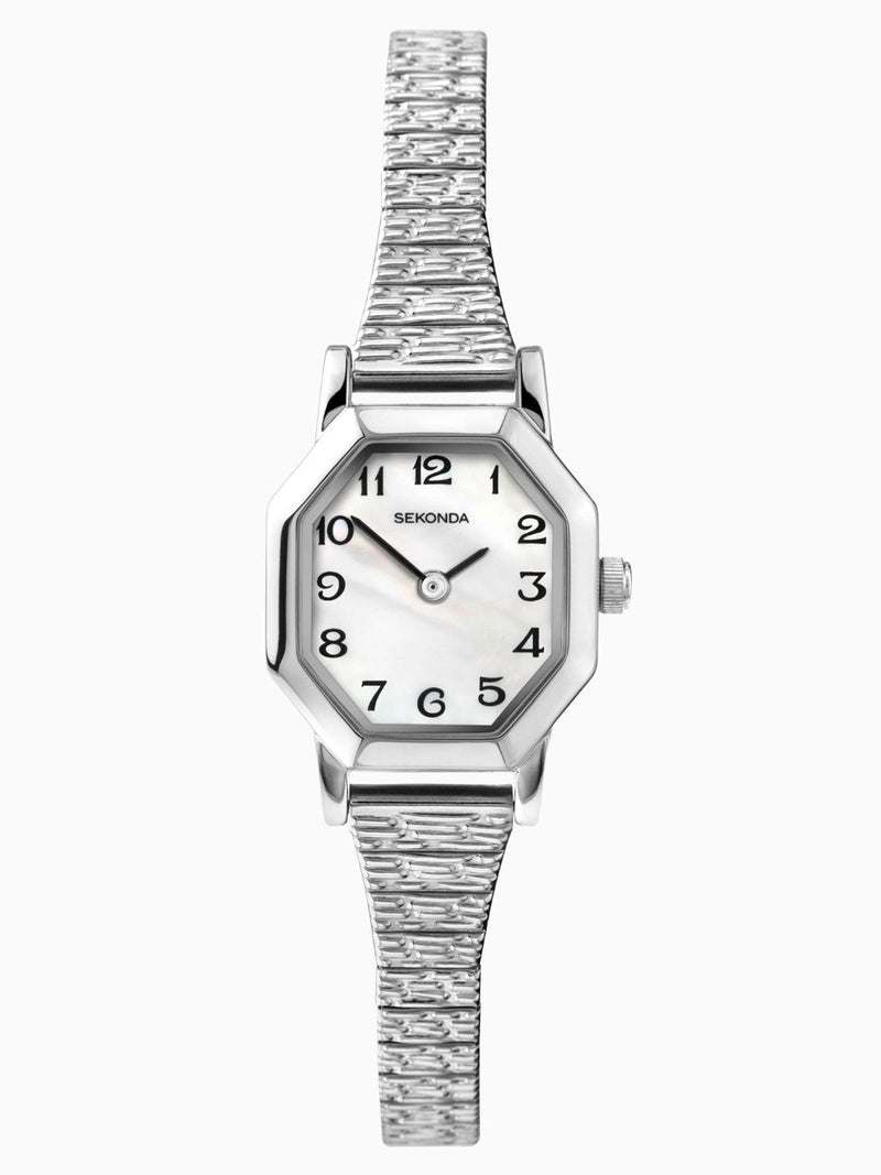 Sekonda White Mila watch with mother-of-pearl dial 21mm (British brand)